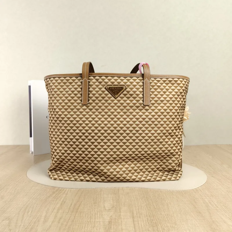 PRADA Top Handle Bag Tote Bag Brown Nylon One Size32 × 14 × 28 cm