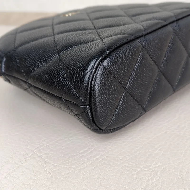 Chanel Crossbody Bag Chain Bag Black Grained Calfskin One Size 16 × 2.5 × 11 cm — detail view 1 of 12