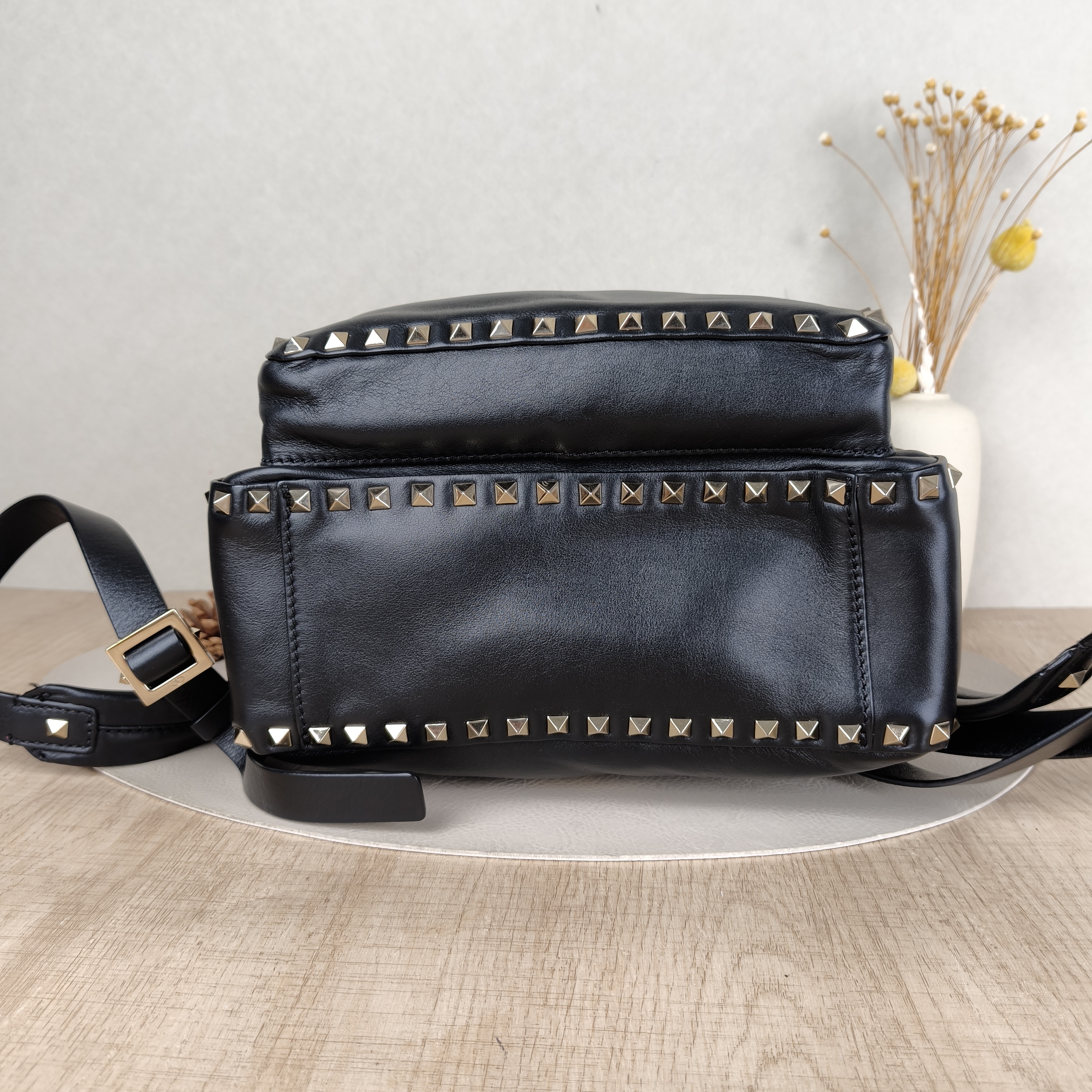 Valentino Backpack Backpack Black Calfskin 26 × 15 × 31 cm — cover view 2 of 5