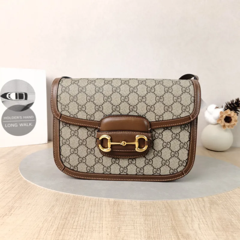 GUCCI Shoulder Bag Horsebit 1955 Horsebit Medium Monogram PVC Medium25 × 8 × 18 cm