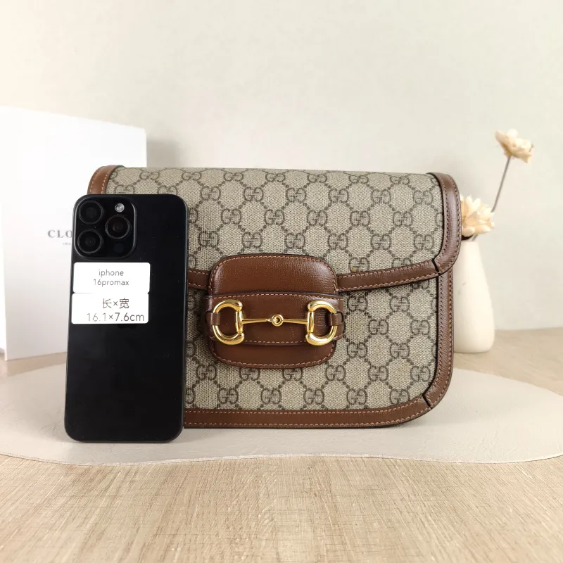 GUCCI Shoulder Bag Horsebit 1955 Horsebit Medium Monogram PVC Medium 25 × 8 × 18 cm — cover view 3 of 5
