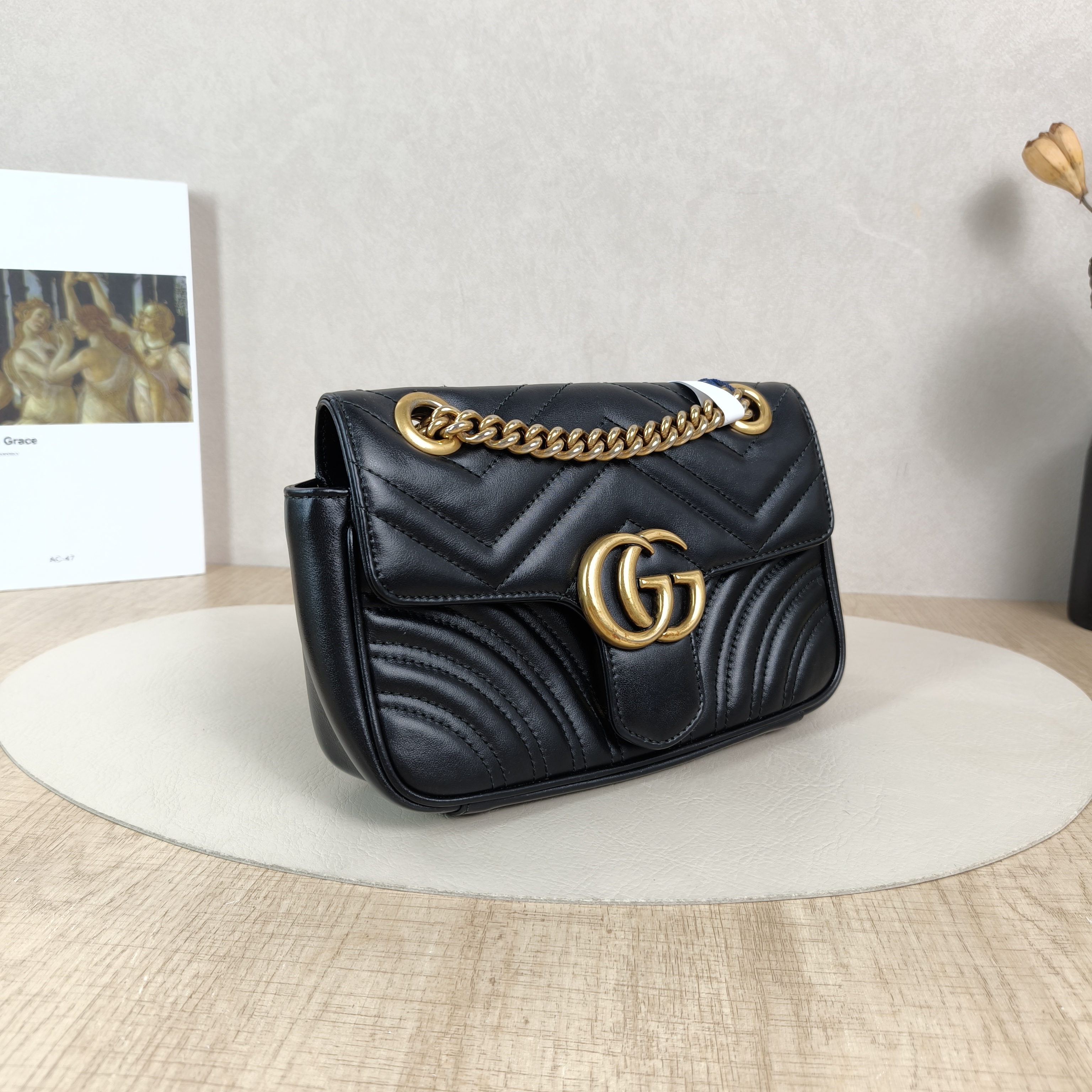 GUCCI Crossbody Bag GG Marmont Small Marmont 22Black CC alfskin Small22 × 6 × 13 cm — cover view 4 of 5