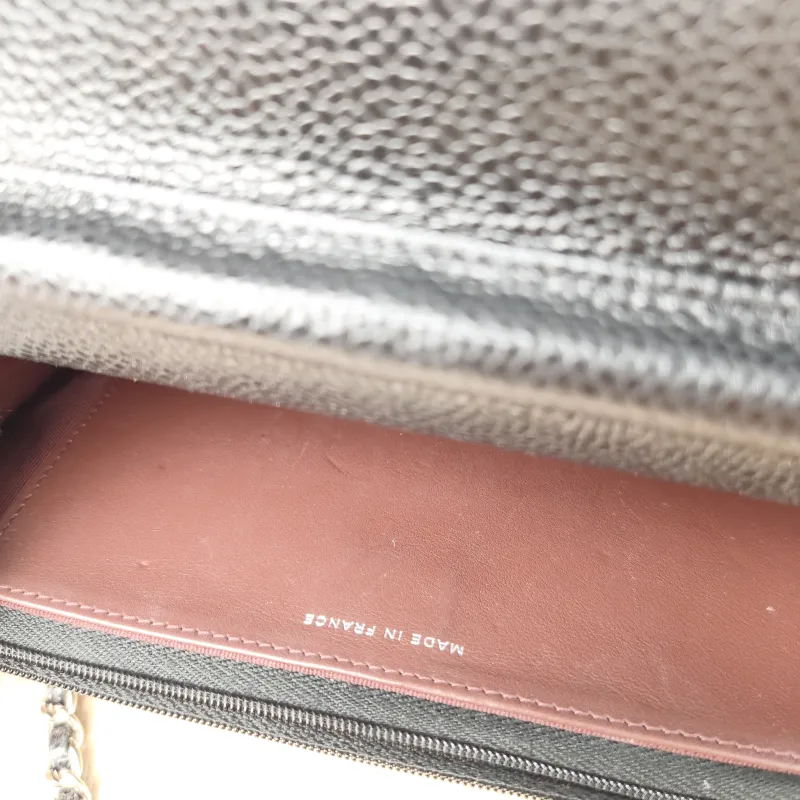 Chanel Crossbody Bag Classic Flap WOC CF WOCWOC Bag Black Grained Calfskin Mini 19.2 × 3.5 × 12.3 cm — detail view 7 of 15