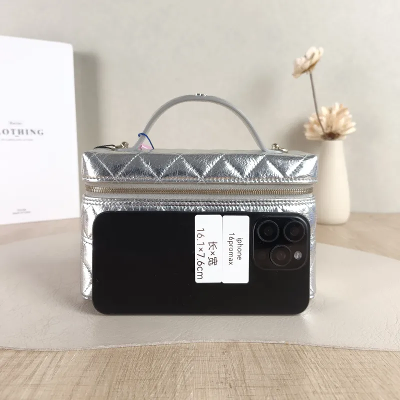 Chanel Crossbody Bag lp Box Bag Top Handle Crossbody Bag Silver Calfskin One Size 19.5 × 5 × 17 cm — cover view 2 of 5