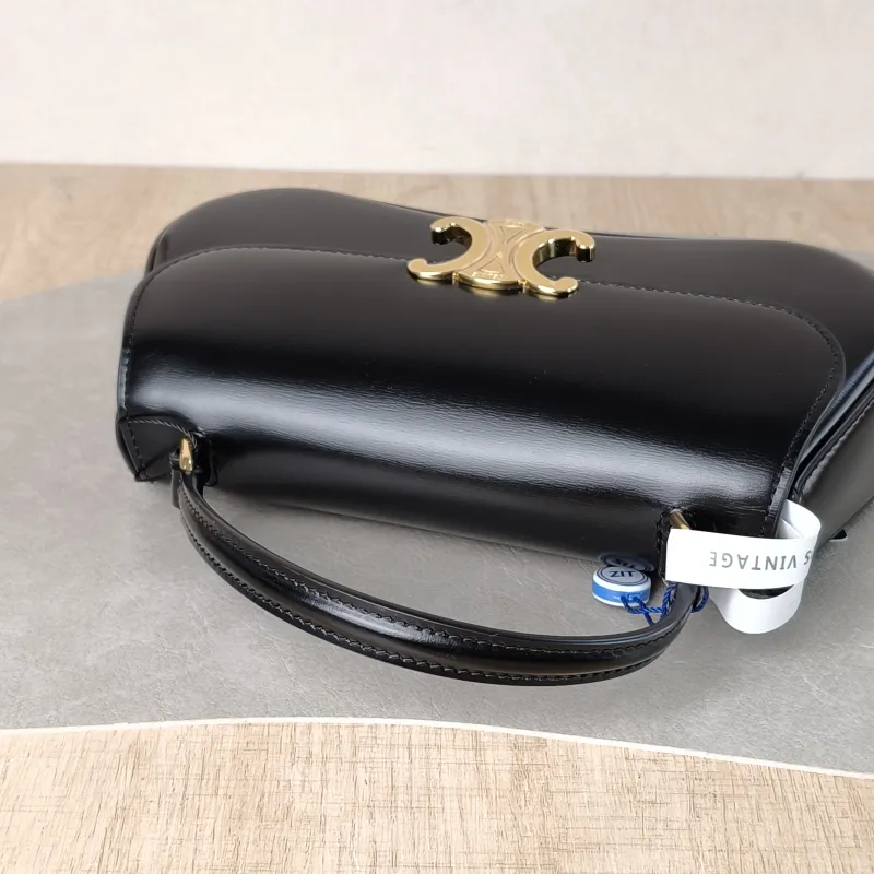 CELINE Crossbody Bag teen lola Crossbody Bag Black Calfskin One Size 20 × 5 × 11.5 cm — detail view 5 of 11