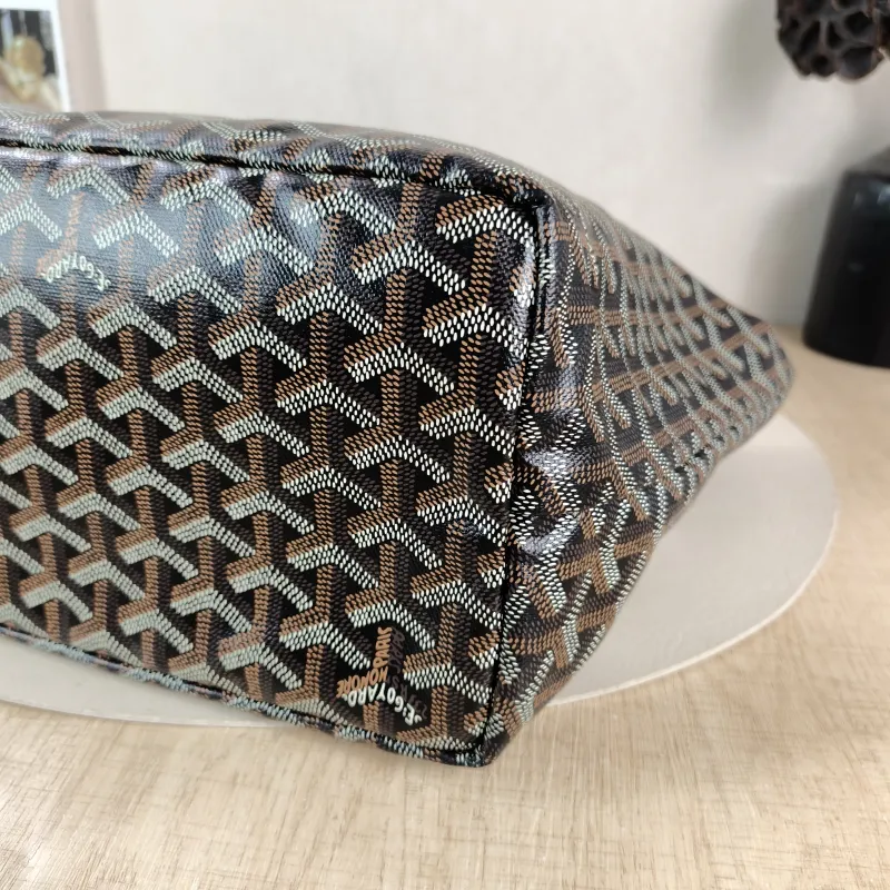 GOYARD Shoulder Bag SAINT LOUIS Shopping Tote Black PVC Small 34 × 15 × 28 cm — detail view 10 of 13