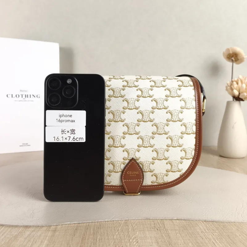 CELINE Crossbody Bag FOLCO White PVC Medium 18.5 × 8 × 17 cm — cover view 3 of 5