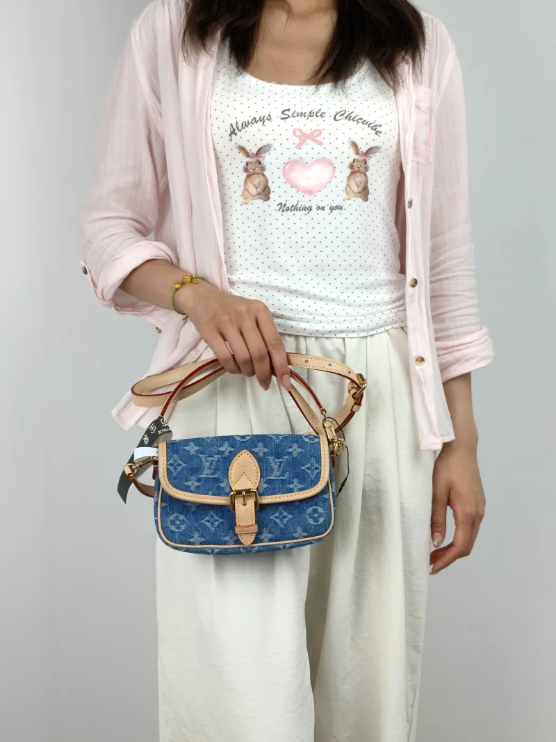 Louis Vuitton Crossbody Bag Diane Baguette Bag Blue nano 19 × 6 × 10.5 cm — on-model view 2 of 3