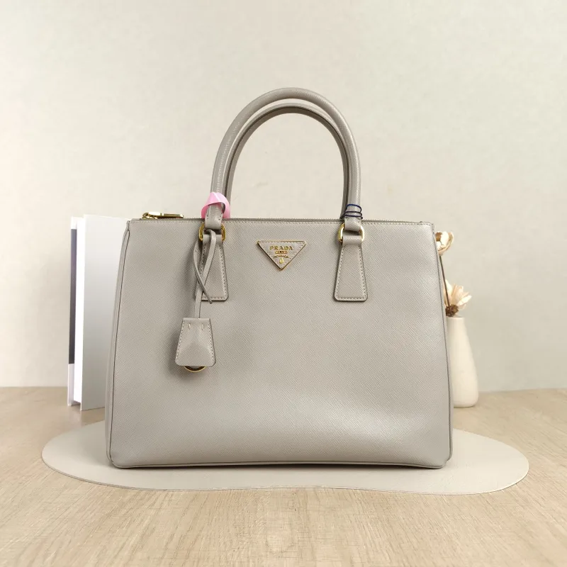 PRADA Top Handle Bag Galleria Galleria Bag Edition Grey Calfskin Medium33 × 14 × 24 cm