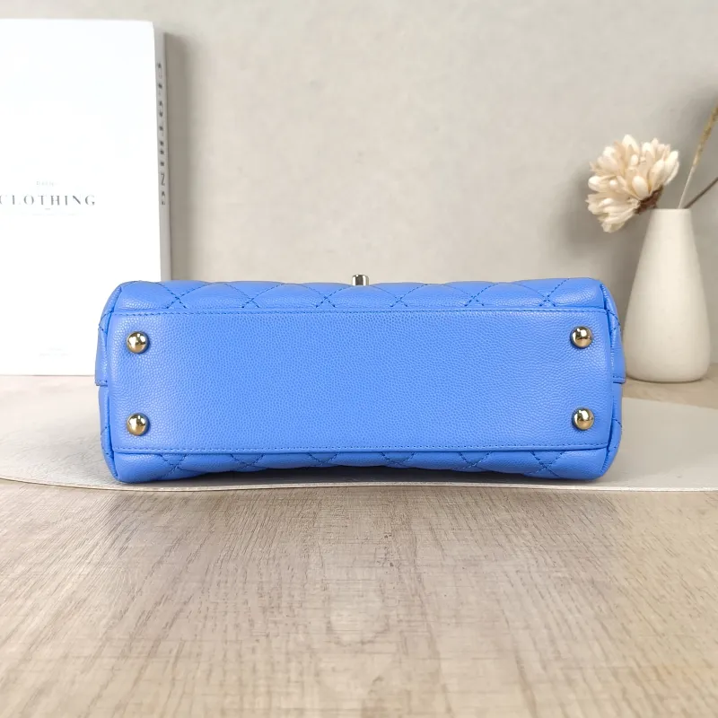 Chanel Top Handle Bag Coco Handle​Blue Grained Calfskin Small24 × 10 × 14 cm — cover view 4 of 5