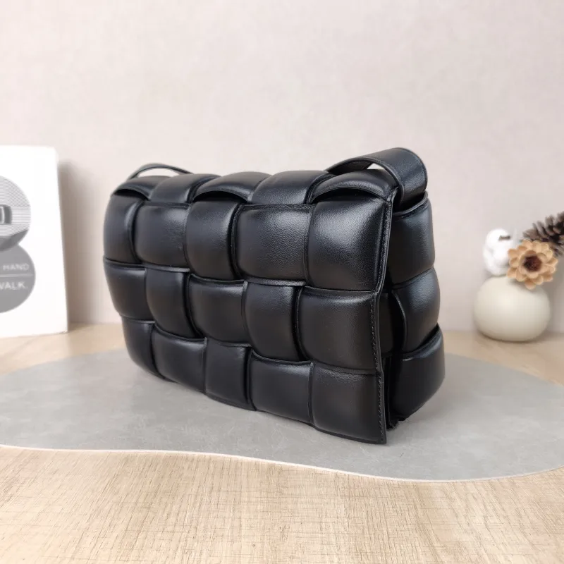 Bottega Veneta Crossbody Bag Padded Cassette Woven Black Lambskin Medium 26 × 8 × 18 cm — cover view 5 of 5
