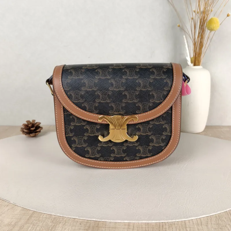 CELINE Crossbody Bag TEEN BESACE TRIOMPHE Monogram PVC18.5 × 6 × 16 cm