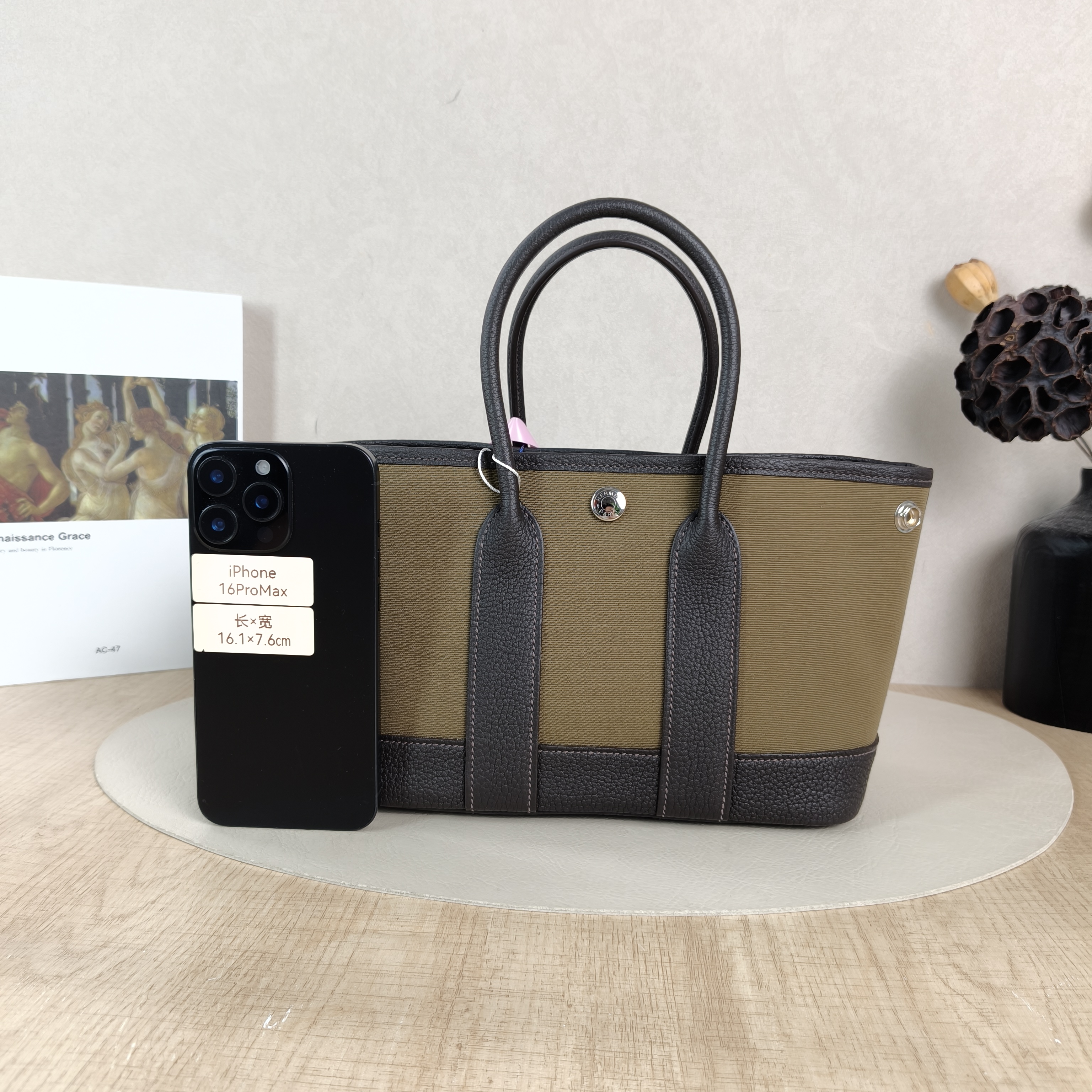 Hermès Top Handle Bag Neo Garden 23 Mini6H Canvas · Negonda Calfskinmini23 × 10 × 16 cm — cover view 2 of 6