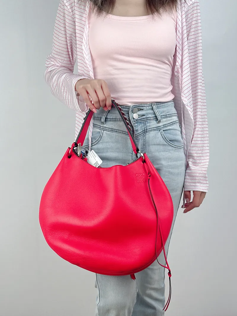 LOEWE Crossbody Bag Crossbody Bag Red Calfskin One Size34 × 9.5 × 28 cm — on-model view 1 of 3