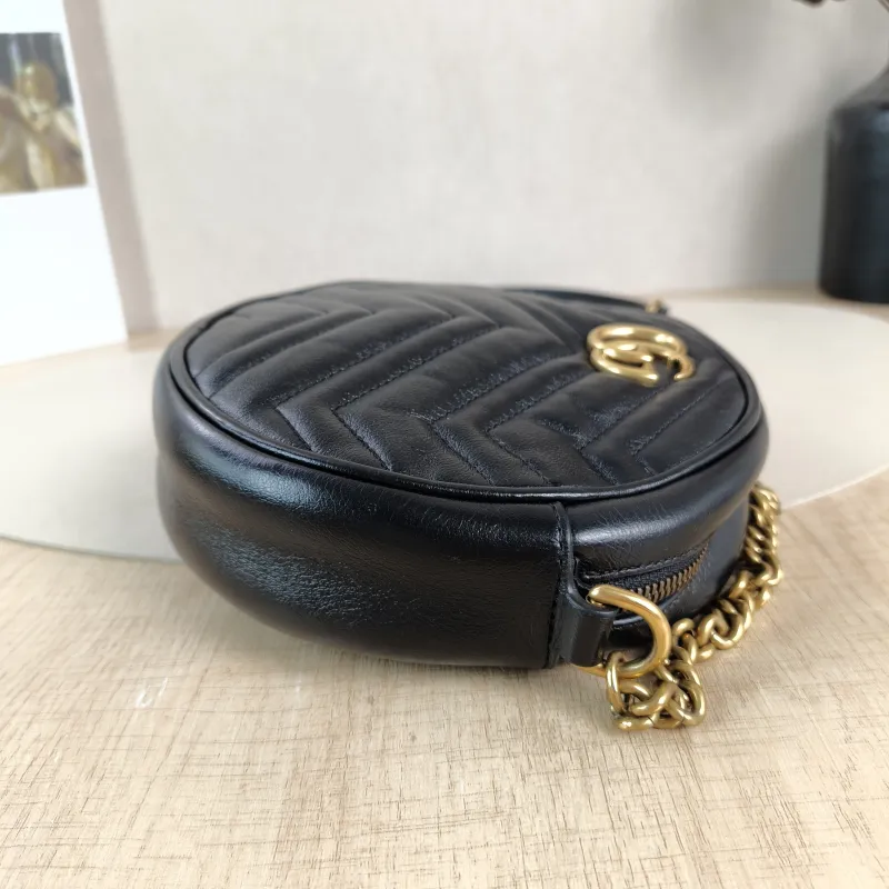 GUCCI Crossbody Bag Ophidia GG Round Bag Black Calfskinmini18 × 4.5 × 18 cm — detail view 6 of 11