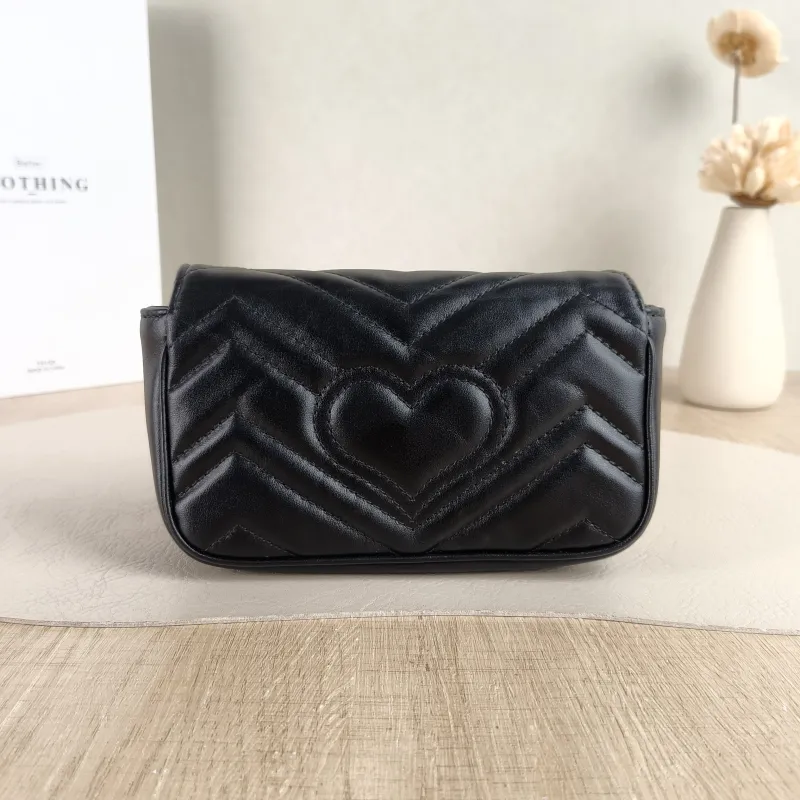 GUCCI Crossbody Bag GG Marmont Mini Marmont Mini Black Calfskin Mini 16.5 × 4.5 × 9.5 cm — cover view 3 of 5