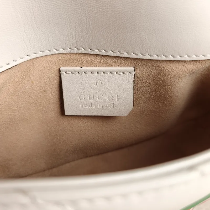 GUCCI Crossbody Bag GG Marmont Mini Marmont Mini White Calfskin Mini 16.5 × 4.5 × 9.5 cm — detail view 11 of 11