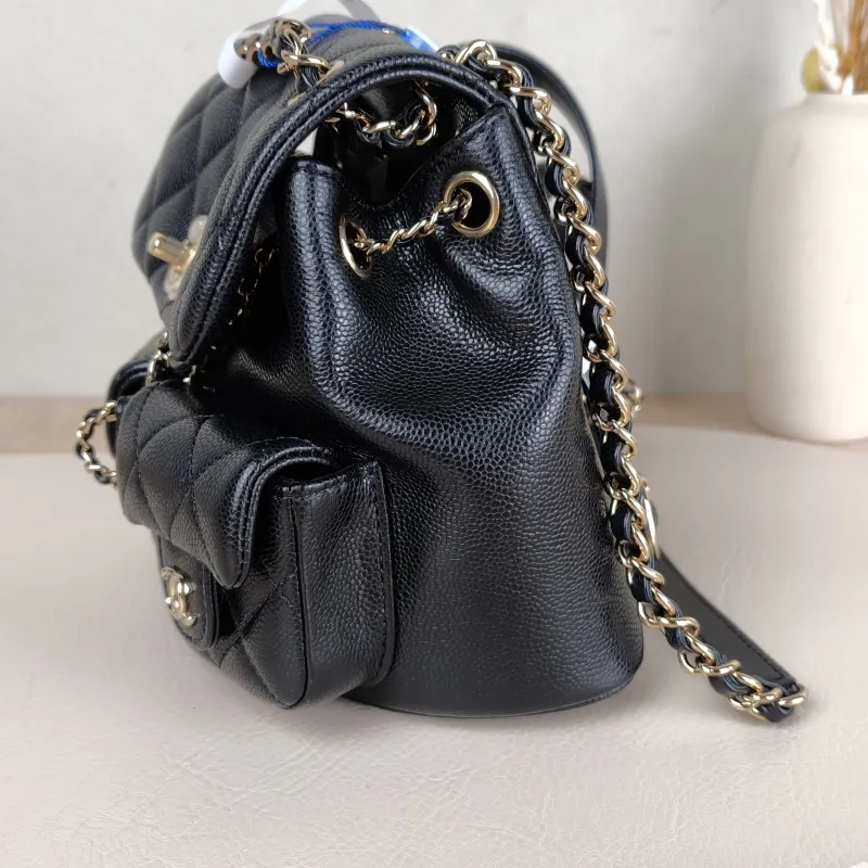 Chanel Backpack Duma Black Grained Calfskin Small18 × 9.5 × 19 cm — detail view 9 of 15