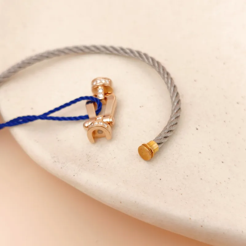 FRED Bracelet Force 10 Collection Bracelet Grey Diamond18KR ose Gold Medium 15cm — cover view 4 of 9