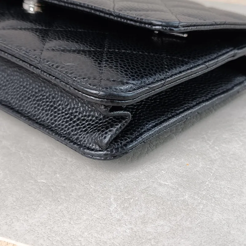 Chanel Crossbody Bag Classic Flap WOC CF WOCWOC Bag Black Grained Calfskin Mini 19.2 × 3.5 × 12.3 cm — detail view 1 of 15