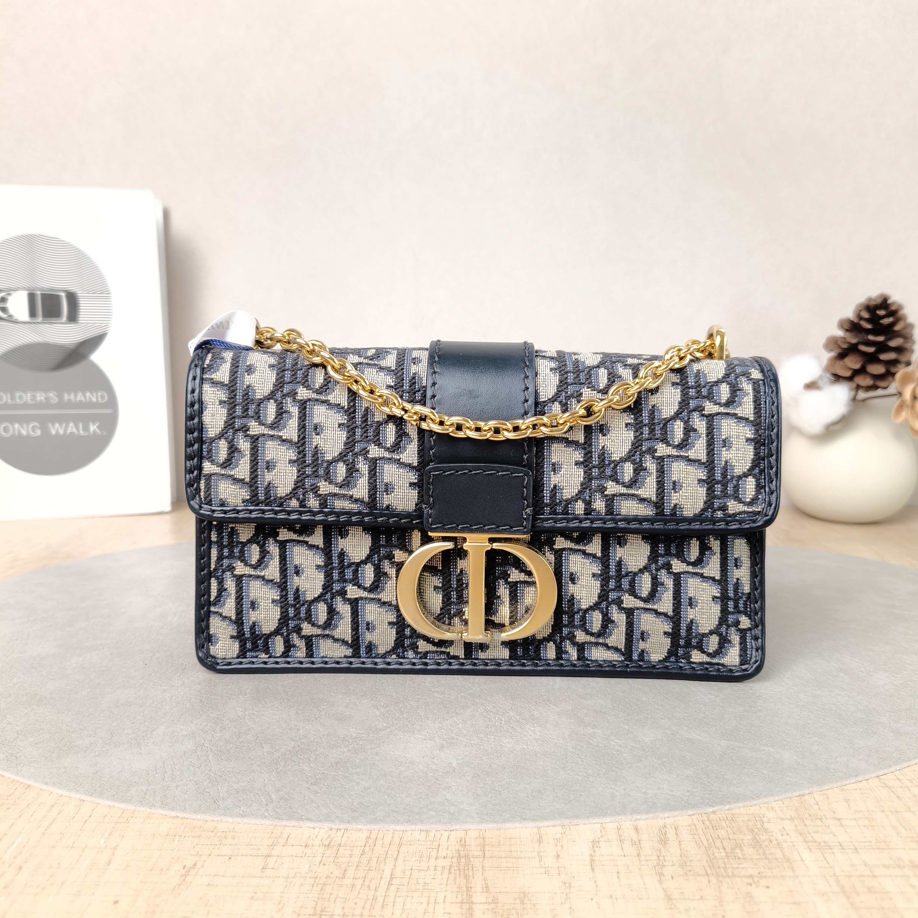DIOR Crossbody Bag30 Montaigne East-West 30Blue Canvas Small21 × 6 × 12 cm
