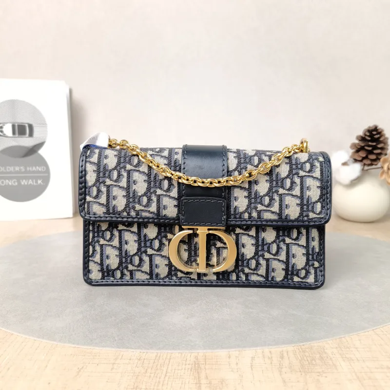 DIOR Crossbody Bag30 Montaigne East-West 30Blue Canvas Small21 × 6 × 12 cm