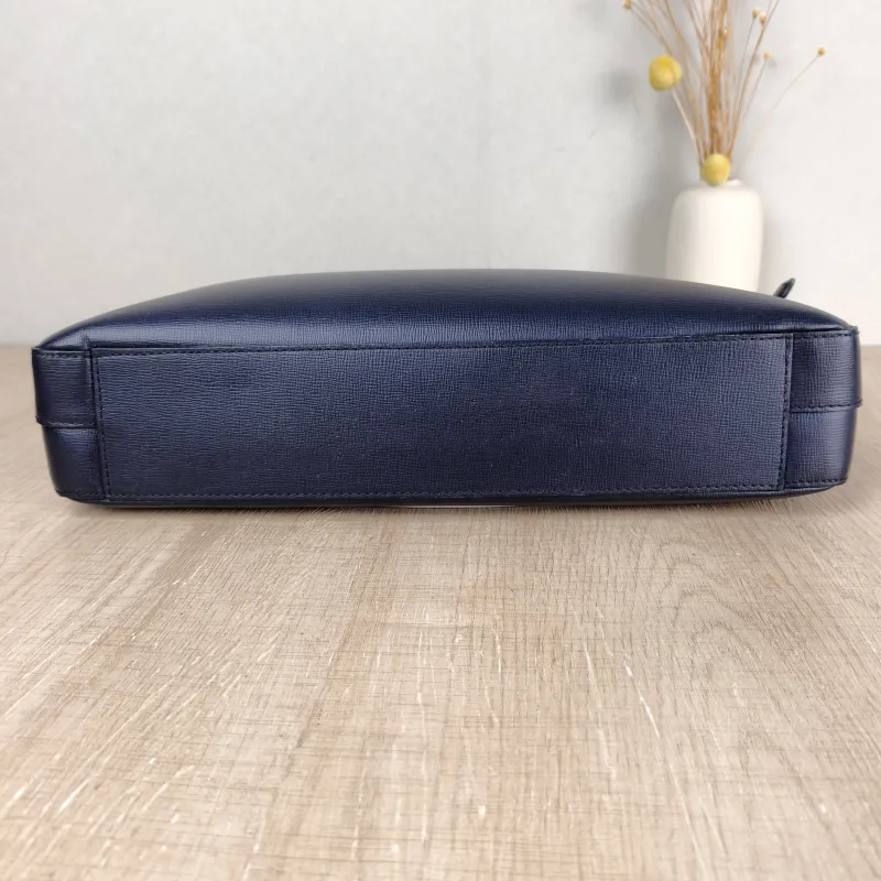 BURBERRY Top Handle Bag Shoulder Bag Blue Calfskin One Size 37 × 7 × 27 cm — cover view 5 of 5