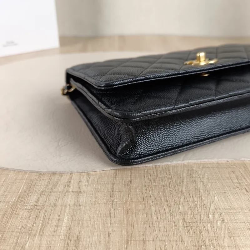 Chanel Crossbody Bag CF WOC Black Grained Calfskin One Size19.2 × 3.5 × 12.3 cm — detail view 10 of 12