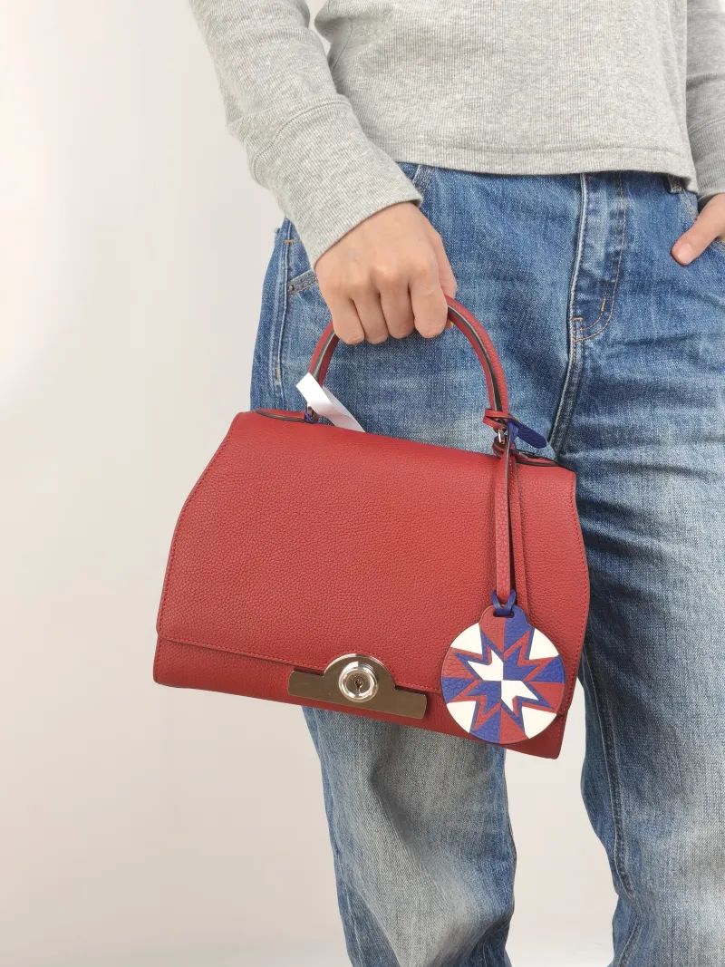 Moynat Crossbody Bag rejane Top Handle Crossbody Bag Red Calfskin Small 26 × 11 × 18 cm — on-model view 1 of 3