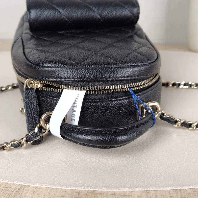 Chanel Crossbody Bag Mini Backpack Crossbody Bag Black Grained Calfskin One Size 13 × 9 × 18 cm — detail view 11 of 12