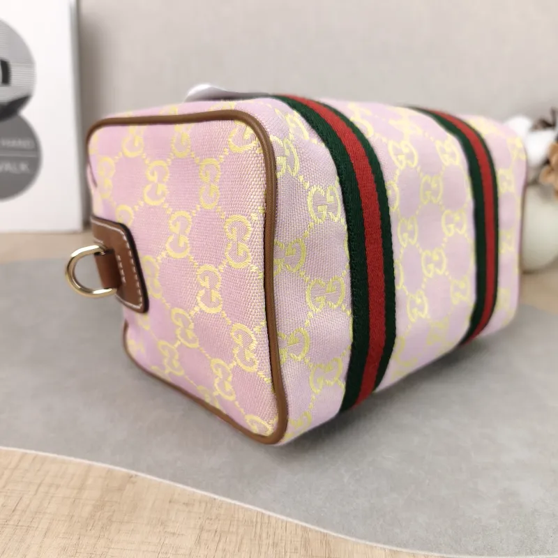 GUCCI Top Handle Bag Ophidia Pink Canvas One Size 20 × 12 × 13 cm — detail view 1 of 12