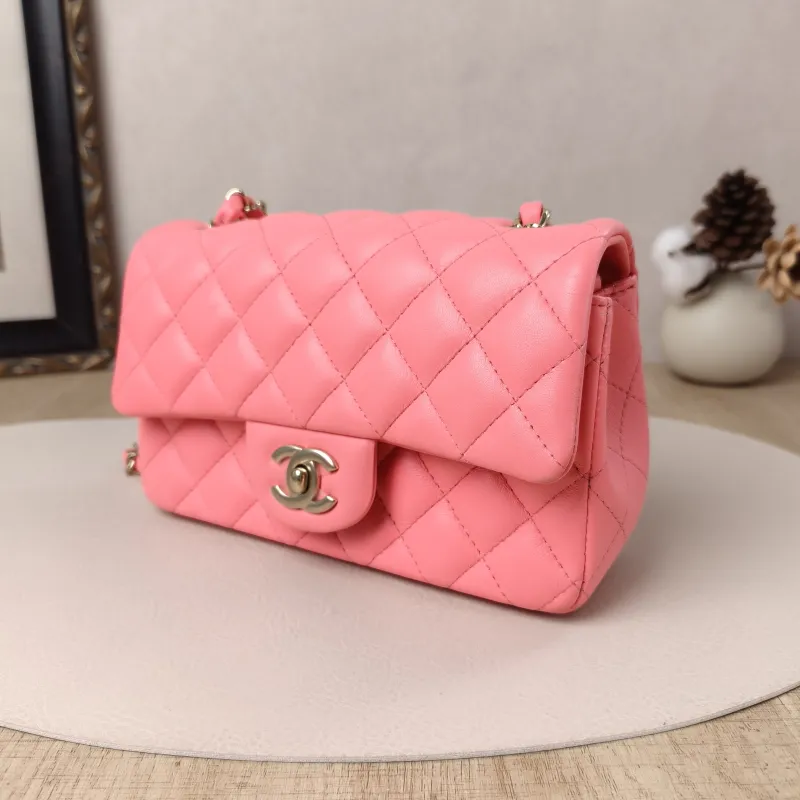 Chanel Crossbody Bag Classic Flap Large Mini CF Mini Pink Lambskin mini20 × 6 × 12 cm — cover view 9 of 11