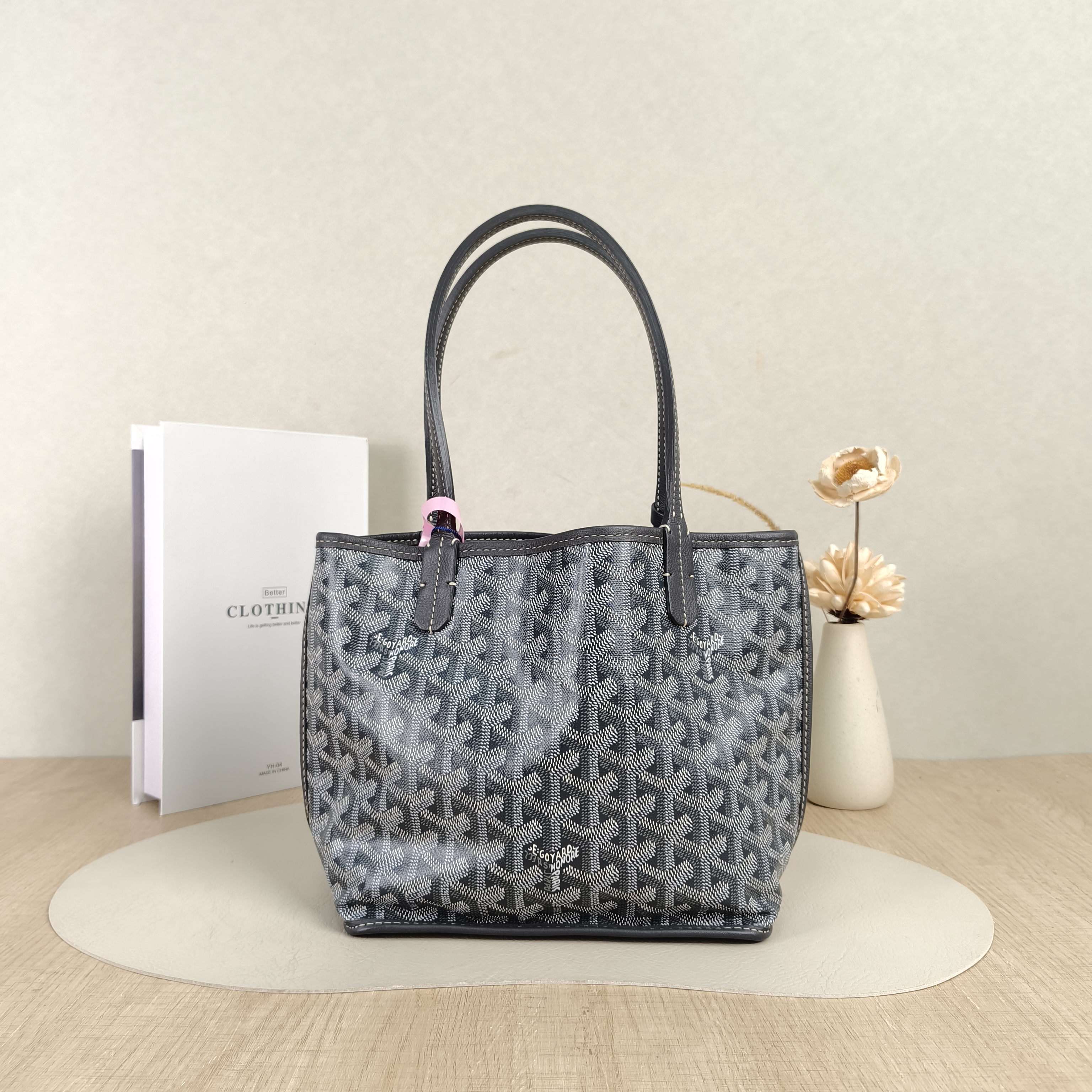 GOYARD Top Handle Bag ANJOU Shopping Tote Grey ine Canvasmini19.5 × 9 × 19.5 cm — cover view 5 of 5