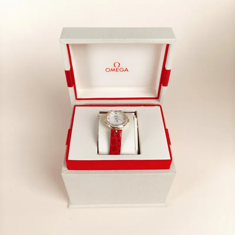 OMEGA Watch Collection Watch White Mother-of-Pearl 18KY ellow Gold Diamond One Size27mm Watch — cover view 3 of 9