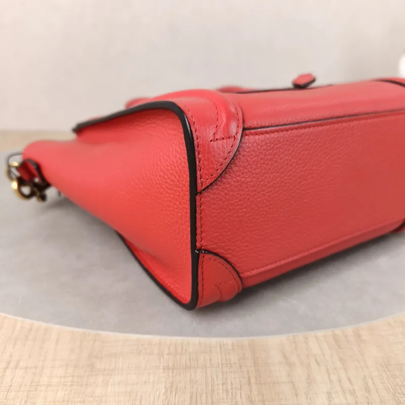 CELINE Crossbody Bag Luggage Nano Red Calfskin Small20 × 8.5 × 19 cm — detail view 8 of 8