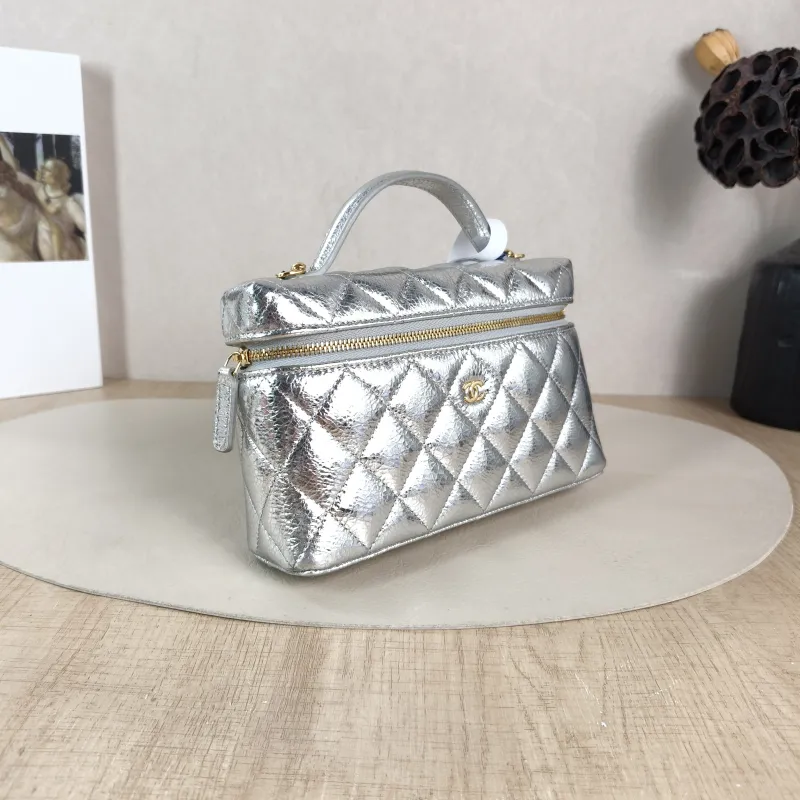 Chanel Crossbody Bag lp Box Bag Top Handle Crossbody Bag Silver Calfskin 19.5 × 5 × 12 cm — cover view 5 of 5