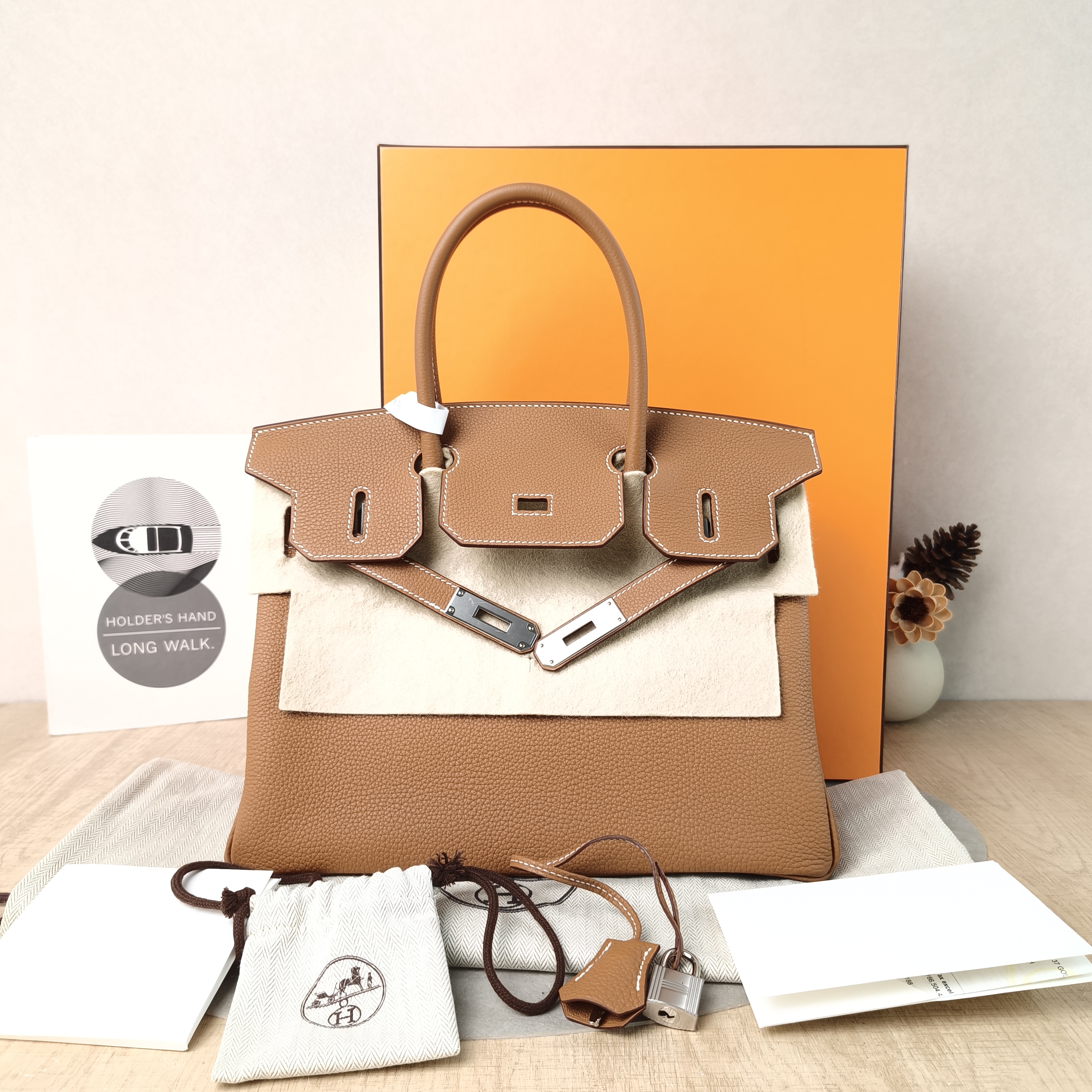 Hermès Top Handle Bag Birkin 30 Silver-Tone Hardware 37 Brown Togo Calfskin Medium 30 × 16 × 22 cm G — cover view 3 of 6