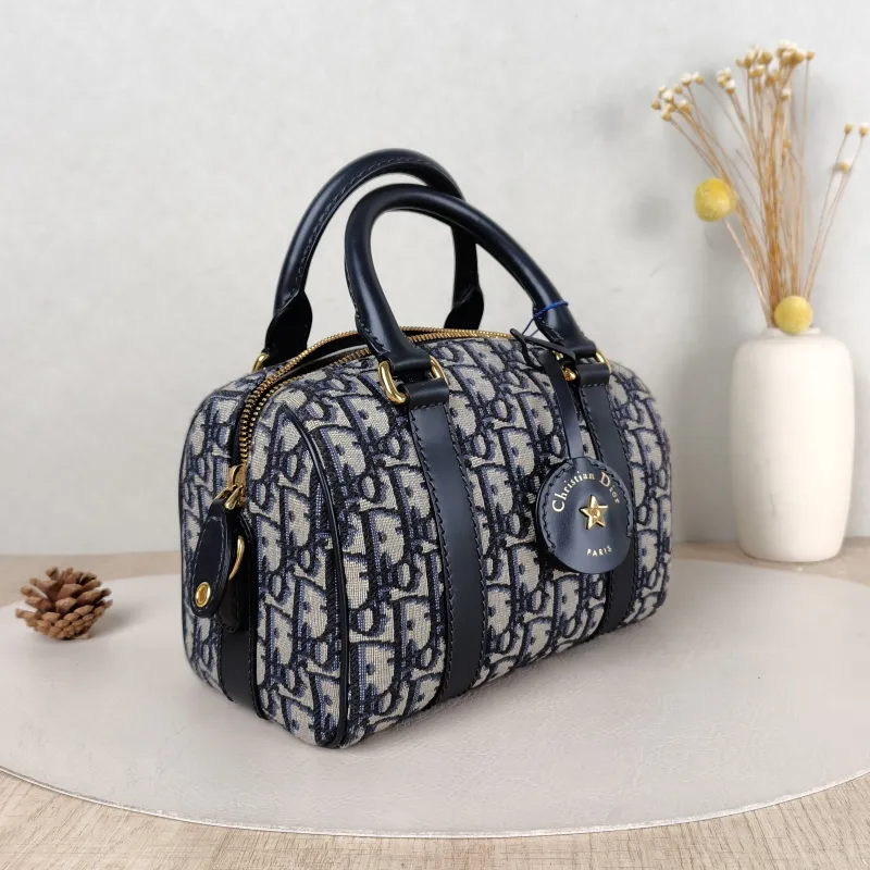 DIOR Crossbody Bag Groove 20 Top Handle Bag Blue Canvas Small 20.5 × 12 × 13.5 cm — cover view 2 of 5