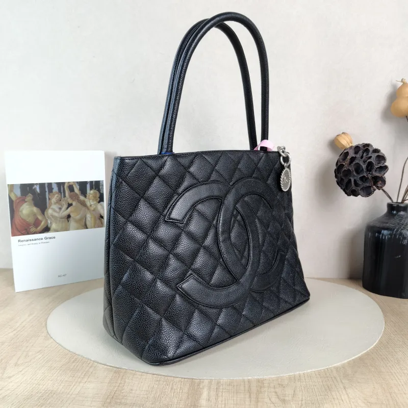 Chanel Top Handle Bag Medallion Black Grained Calfskin Large 30 × 15 × 24 cm 6 — cover view 2 of 5
