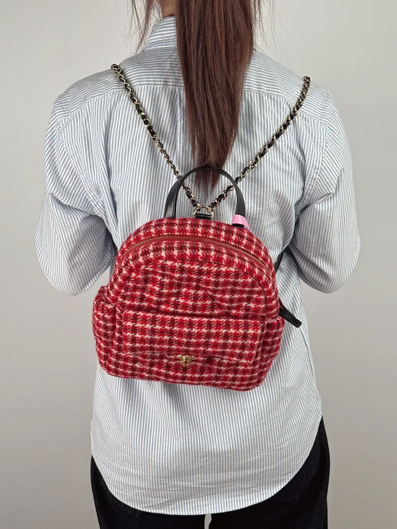 Chanel Backpack Collection Backpack Red One Size 23 × 9 × 23 cm — on-model view 1 of 2