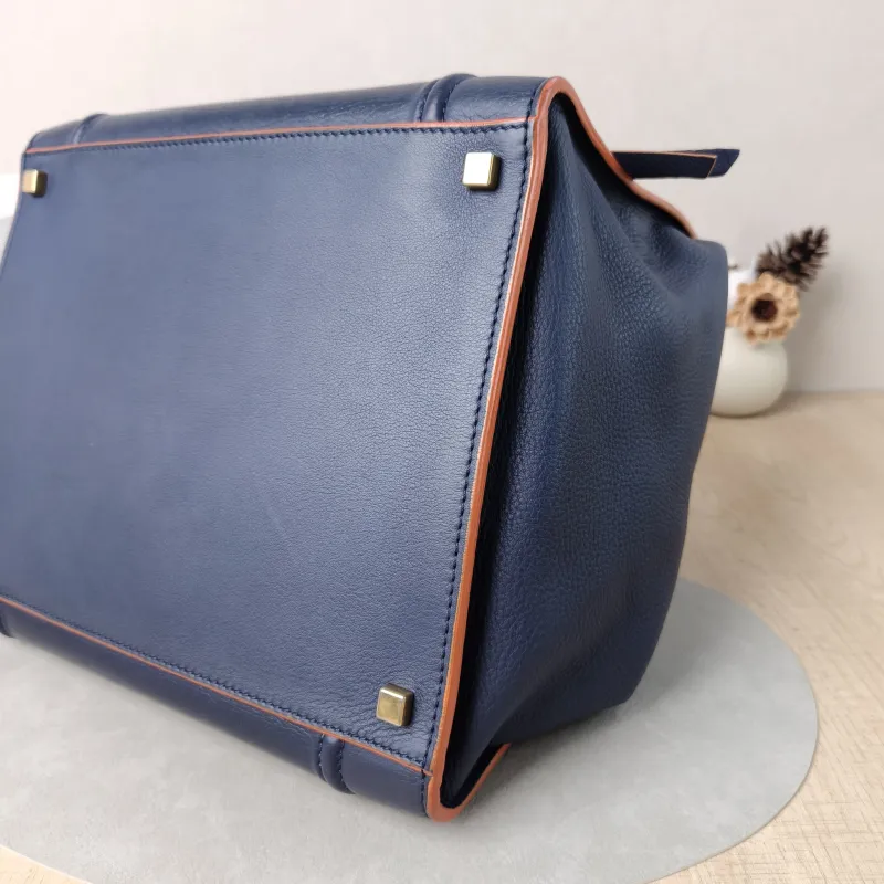 CELINE Top Handle Bag Luggage Phantom Navy Calfskin Medium30 × 24 × 28 cm — detail view 7 of 12