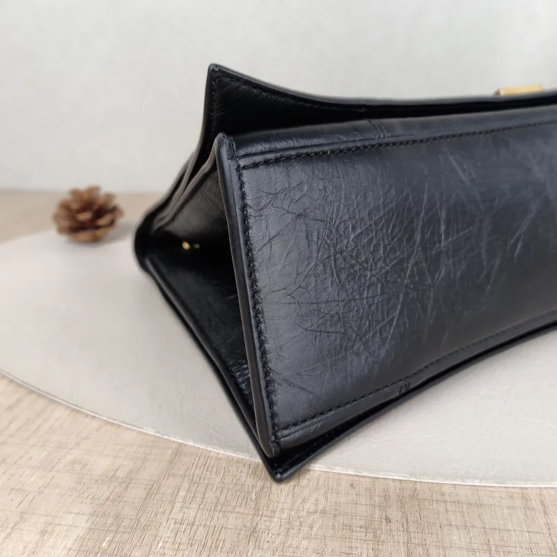 BALENCIAGA Shoulder Bag CRUSH Chain Bag Black CC alfskin Medium30 × 13 × 20 cm — detail view 4 of 12