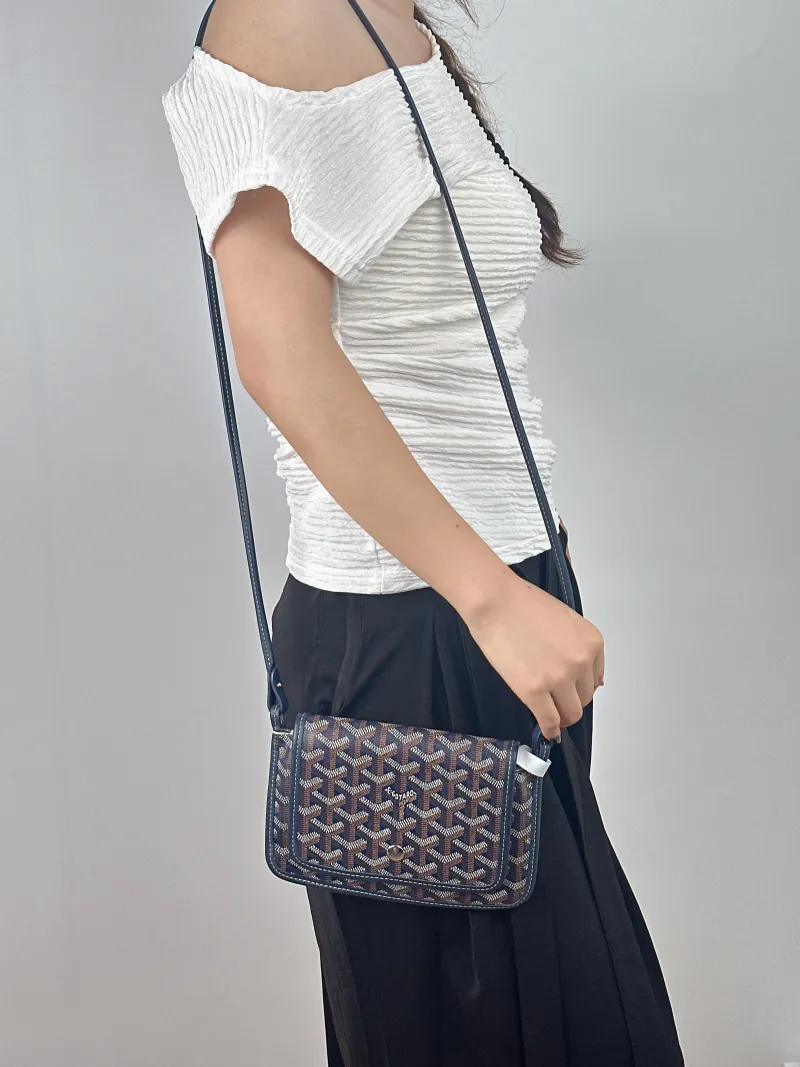 GOYARD Crossbody Bag PLUMET Blue PVC One Size 20.5 × 2.5 × 14 cm — on-model view 2 of 2