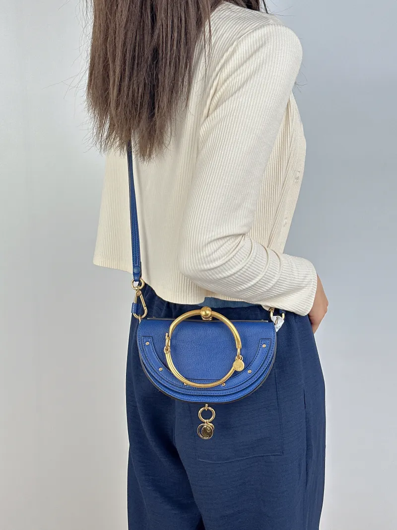 Chloé Crossbody Bagnile Top Handle Crossbody Bag Blue Calfskin One Size19.5 × 6 × 12 cm — on-model view 1 of 3