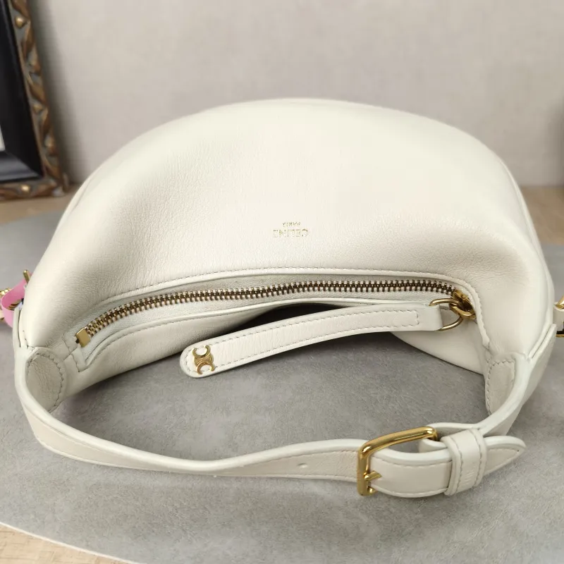 CELINE Crossbody Bag TEEN LULU hobo White Calfskin Small21 × 5 × 24 cm — detail view 6 of 19