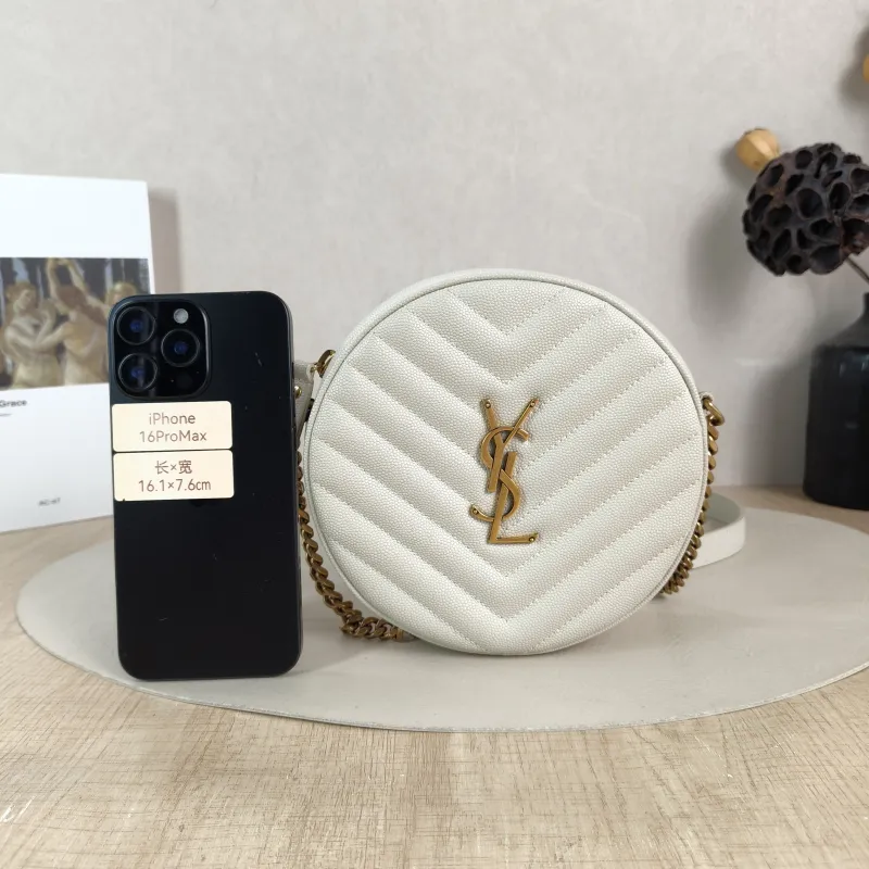 SAINT LAURENT Crossbody Bag VINYLE Camera Bag White Grained Calfskin Small 17 × 5.5 × 17 cm — cover view 3 of 5