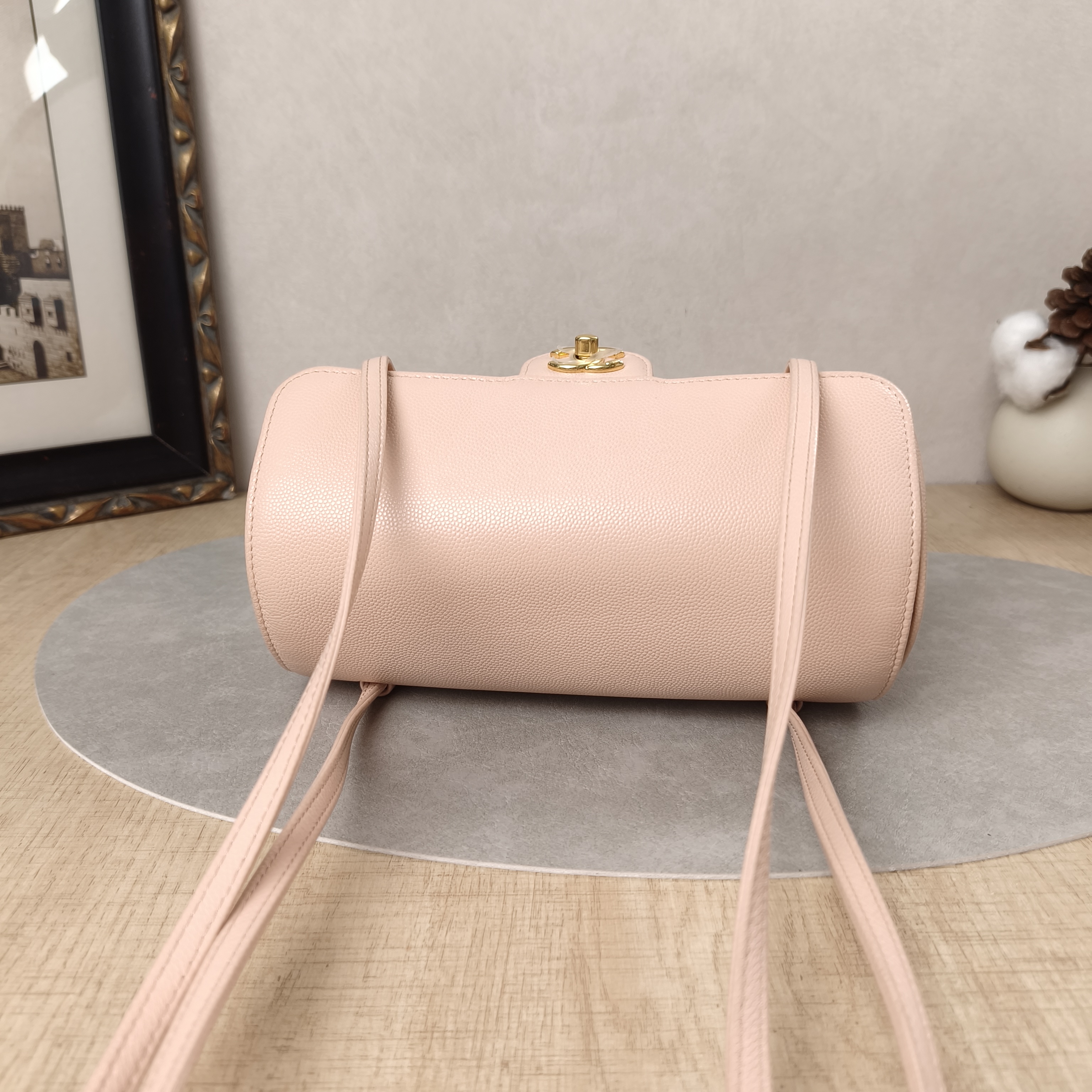 Chanel Shoulder Bag26p preppy coco Bowling Bag Pink Grained Calfskin Small20 × 10 × 10 cm — cover view 6 of 11