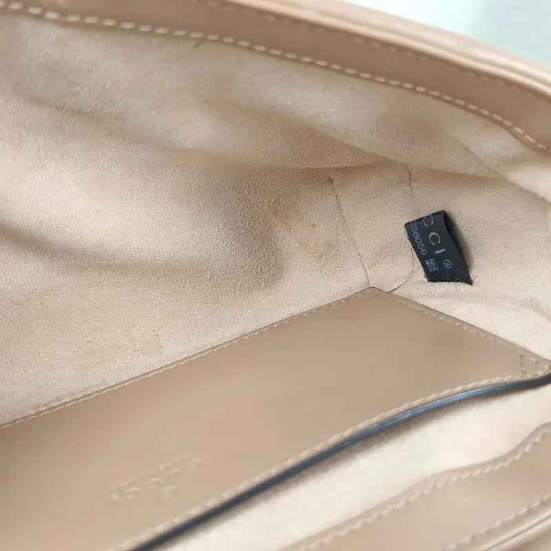 GUCCI Crossbody Bag GG Marmont Small Marmont 22 Taupe Calfskin Small 22 × 6 × 13 cm — detail view 12 of 12