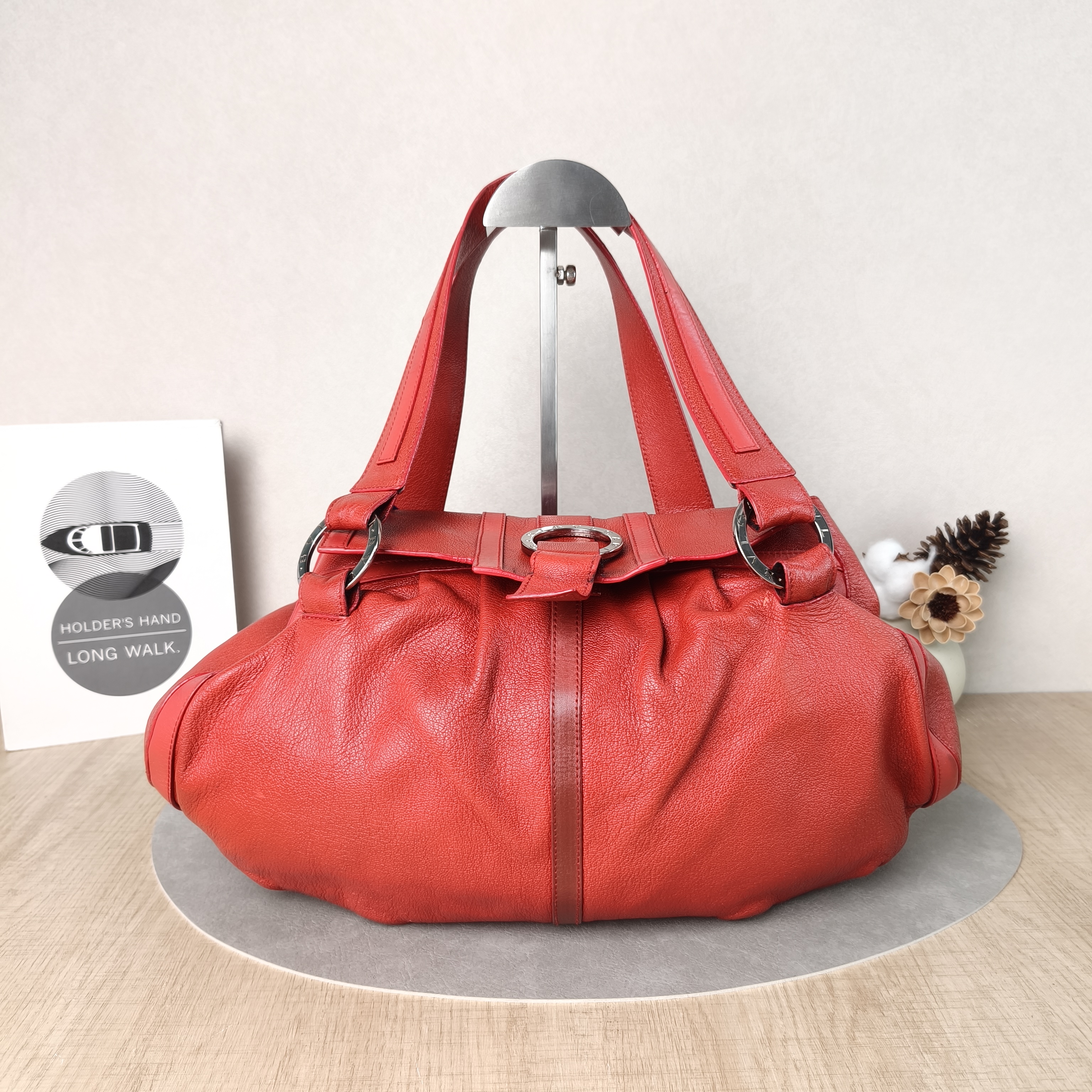 Bvlgari Top Handle Bag Vintage Top Handle Bag Red Lambskin One Size42 × 10 × 25 cm