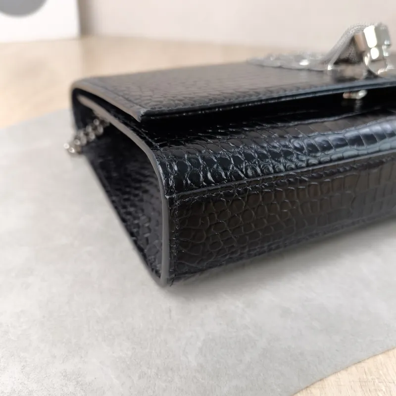 SAINT LAURENT Crossbody Bag KATE Edition Black Calfskin Medium 24 × 5.5 × 14.5 cm — detail view 5 of 11